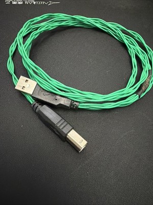 USB A To USB B Cable Braided Wire Green 4.5  Used