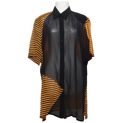 Doris Streich, Bluse, Größe: 44, Schwarz/Orange, Streifen, Damen #vvw