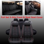 Full Surround Set For Chevrolet Car 5-Sits Faux Leather Seat Cover Black+Red