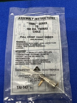 TROMPETER ELECTRONICS ~ PL155AC-201 ~ TRS PLUG, FULL CRIMP, STRAIGHT, 3-LUG