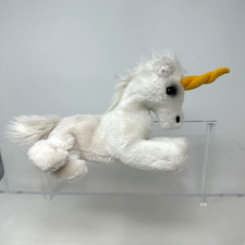 Dakin Unicorn Plush Stuffed Animal White Orange Horned Horse Fantasy 8" Vintage