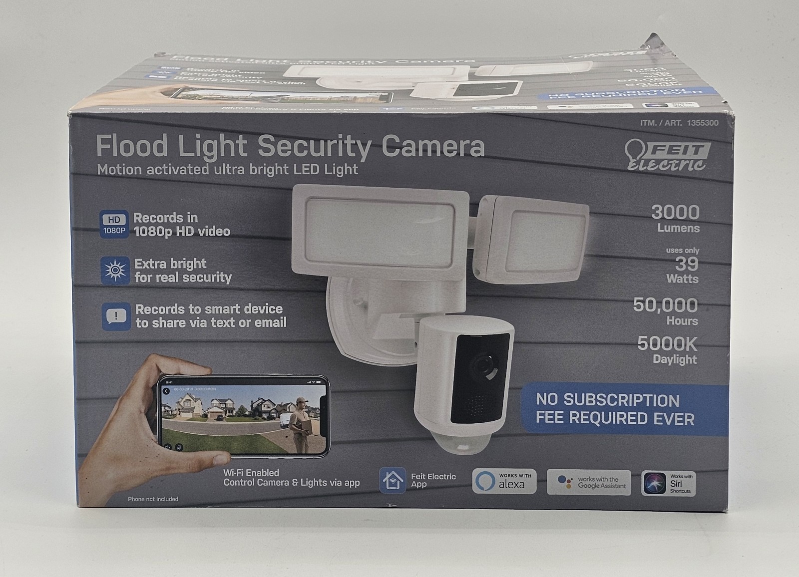 Feit Electric LED Dual Head Motion Sensor Smart Floodlight Security Camera 1080P