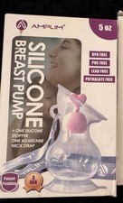 Amplim Manual Breast Pump, Gen 3 Food Grade Silicone Milk Collector Blue Purple