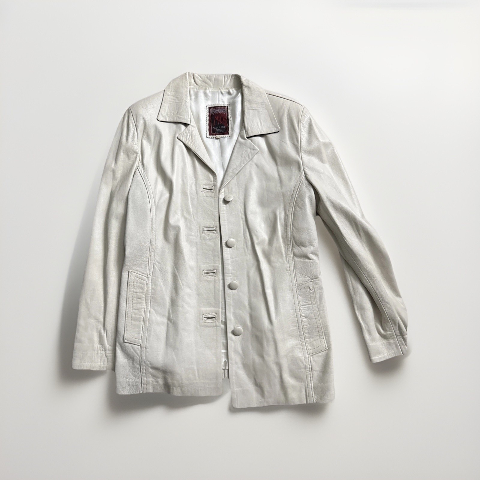 M& R Moda in Pelle Firenze Brown Leather Blazer Jacket Made in Italy