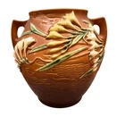 Vintage Roseville USA Jardiniere Brown Freesia Ceramic circa 1945 #4-8"