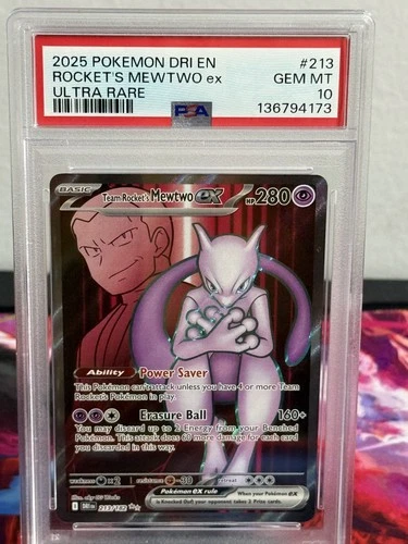 Team Rocket's Mewtwo ex 213/182 Sv10: Destined Rivals Holo PSA 10