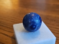 VTG Blue Bennington Marble 1.03-1.13" Shooter German Handmade Clay Nice Shape