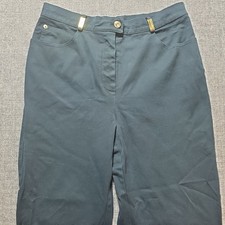 St. John Sport By Marie Gray Womens Navy Blue Straight Leg Pants Size 8