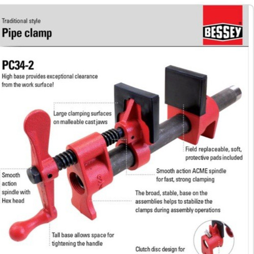 Bessey PC34-2 Clamp pipe 3/4 Inch