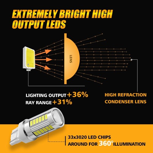 AUXBEAM White 7443 7440 LED 6000K Reverse Backup Turn Signal Parking Light Bulbs - Bild 9 von 11