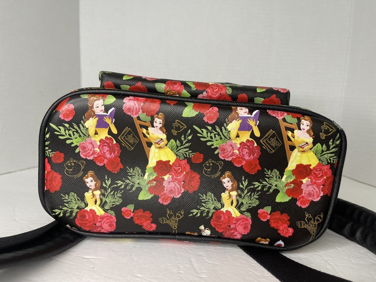 Disney Loungefly 2018 Beauty & The Beast Belle Roses Black 