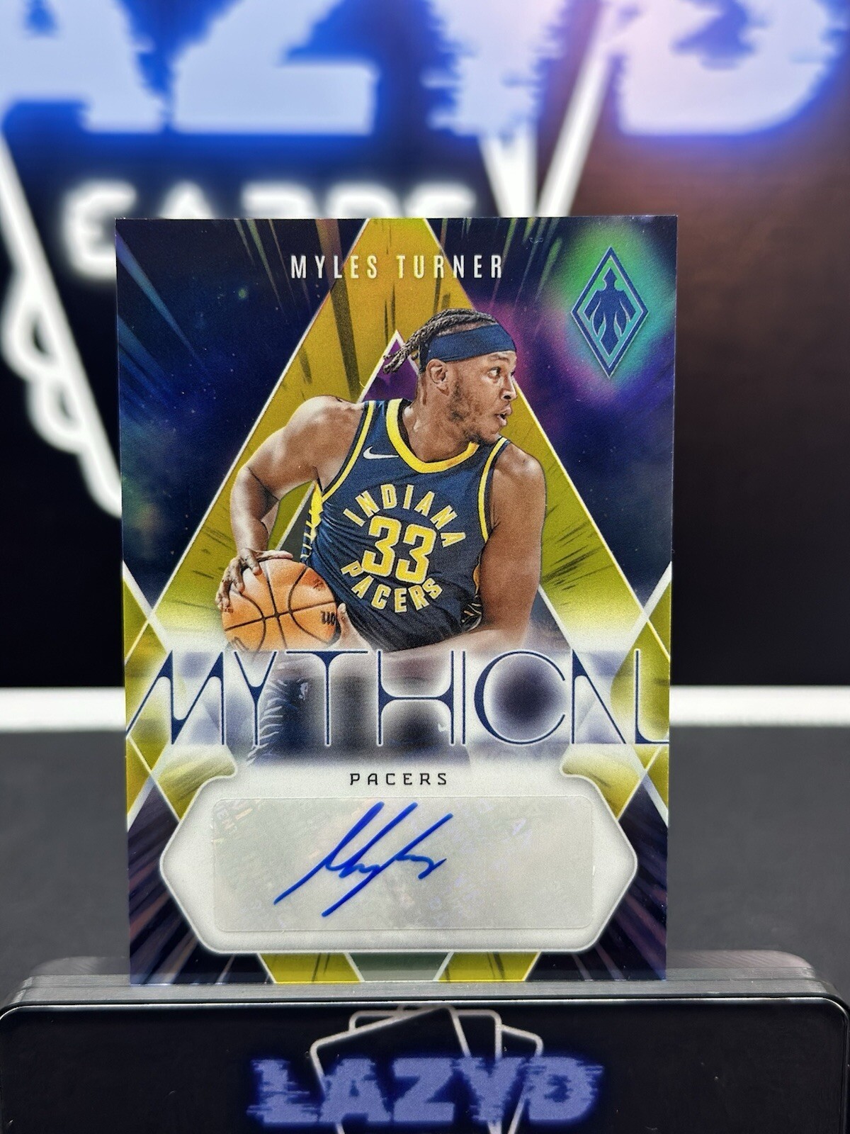 2023-24 Panini Phoenix Myles Turner Mythical Blue Auto #35/35 SP-Indiana Pacers