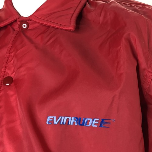 Chaqueta Evinrude Outborda Motors Rompevientos Forrada Red Hechizo Vintage Años 80 M - Imagen 5 de 7