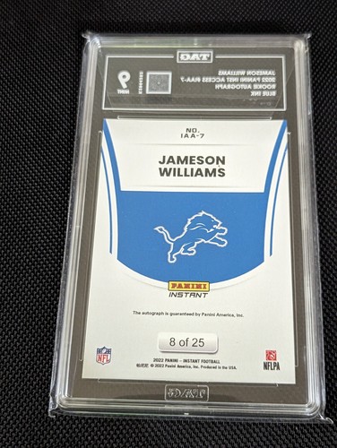 Panini Instant Access RC 2022 automático Jameson Williams SP#/25 - Imagen 2 de 2