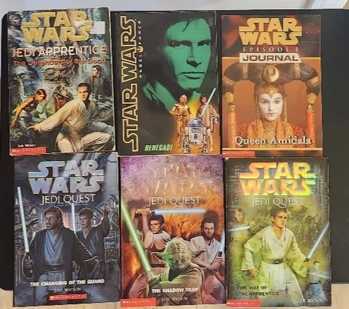 6 Star Wars Paperback Books Jedi Quest Jedi Apprentice  Renegade Desc for List