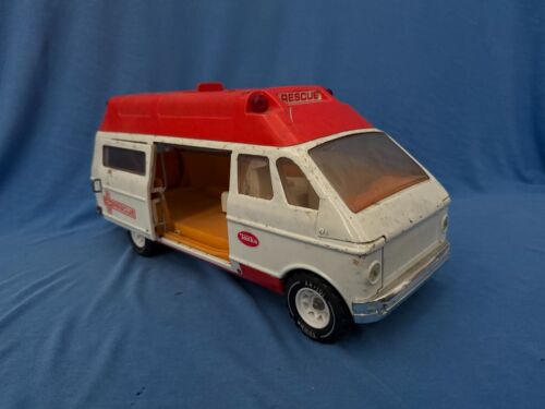1976-77 TONKA Ambulance Emergency Van w/People - Vintage Pressed Steel Toy Truck - Picture 6 of 24