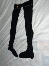 Antique Victorian Ladies Black stockings, Fine detailed lacing, 1900's