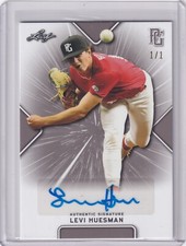 Levi Huesman 2021 Leaf Perfect Game Plate & Proof Silver Auto 1/1
