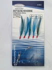 5 Blue White Feather Rigs Glitter Flash 5 Hook Size 2 Fishing Herring Mackerel