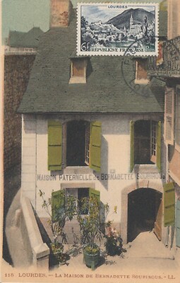 CARTE MAXIMUM 1ER JOUR LOURDES 12/06/1954