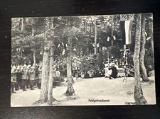 WWI German soldiers Feldgottesdienst Field church religious service postcard