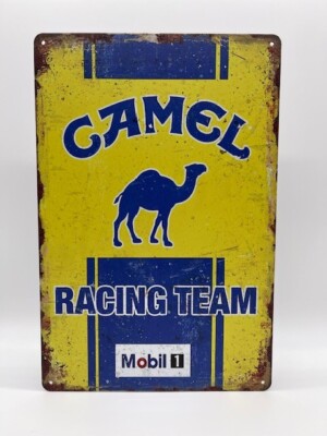 Blechschild Camel Racing Team 20x30cm Nostalgie Retro Reklame Vintage Geschenk