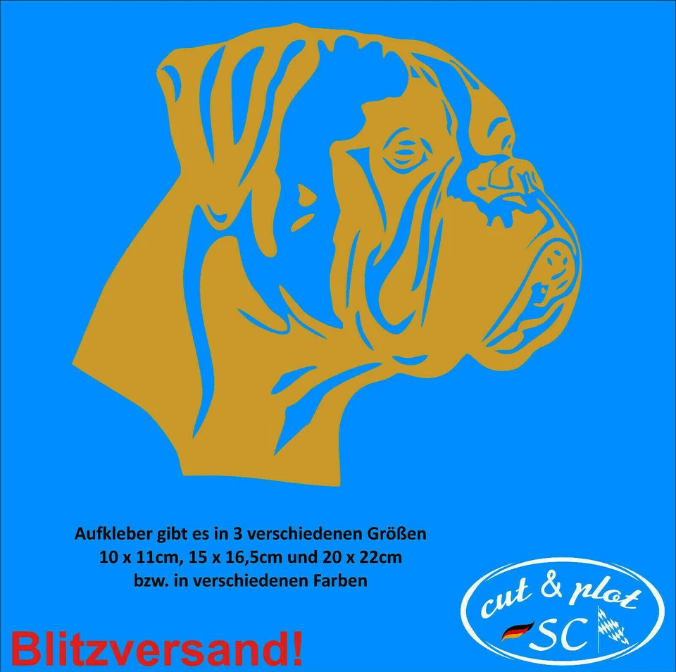 deutscher Boxer Aufkleber Auto Tattoo Boxer Hund Dog Sticker Autoaufkleber SC055 - Bild 4 von 4