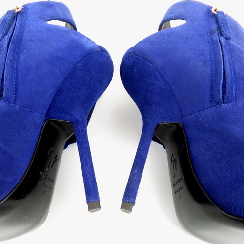 Auténticos Botines Giuseppe Zanotti Hechos en Italia Púrpura Hebilla Lateral Gamuza Talla 37 - Imagen 10 de 20