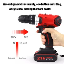 21V Electric Cordless Screwdriver 2 Functions Wireless Impact Drill 