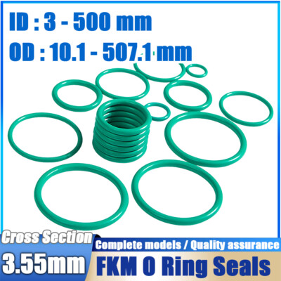 Metric Vitons Rubber FKM O Ring Seals 3.55mm Cross Section 3mm-500mm ID