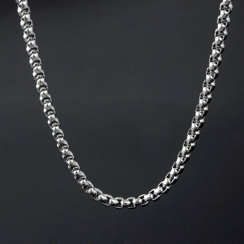 Men's Silver Stainless Steel Necklace Link Curb Box Chain Fashion Chunky Gift