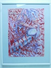 Wilhelm Klußmann Aquarell 1998 sign. Orgasmus 25x31cm G-7721