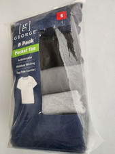   George Men's 6 pack Pocket Tee Shirt Pack. Size S. NEW.  