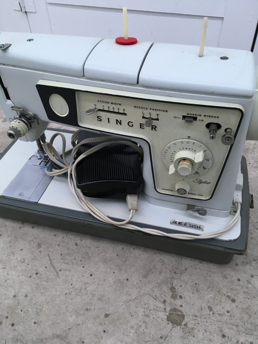 Vintage 70s Singer Stylist 478 Sewing Machine w/ Pedal and