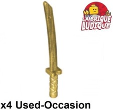 Lego 4x minifig arme weapon Sword Shamshir Katana sabre ninja or doré 21459 USED