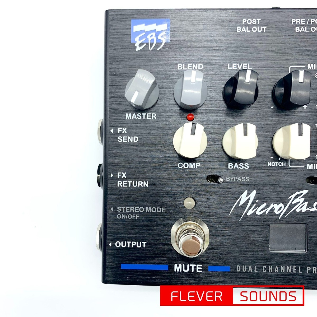 EBS MicroBass 3 Bass Preamp Effects Pedal 2-Channel Clean