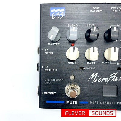 EBS Micro Bass3 中古 EBS MicroBass 3 Bass Preamp Effects Pedal 2-Channel Clean