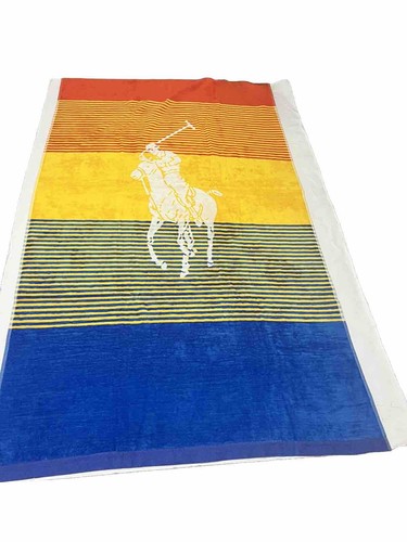 Ralph Lauren Polo Beach Towel BRAND NEW WITH TAGS Rainbow Colored Towel 35x 68 - Picture 3 of 4