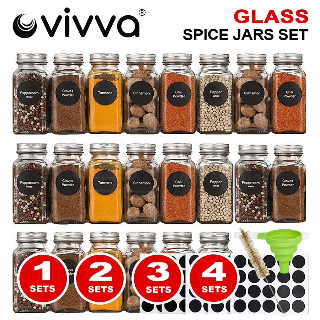 Clear glass spice bottles outlet