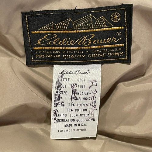 Vintage Eddie Bauer Vest Mens M Blue Goose Down Quilted Puffer Flap Pockets USA - Picture 12 of 15