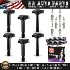 6X Ignition Coil & 6X NGK Ruthenium Spark Plug for Honda Odyssey 1999-2004 3.5L