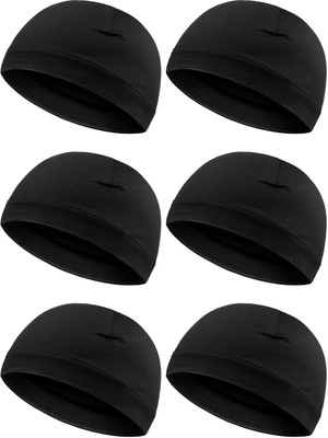 6 Pieces Men Skull Caps Cotton Beanies Sleep Hats Multifunctional Helmet Line...