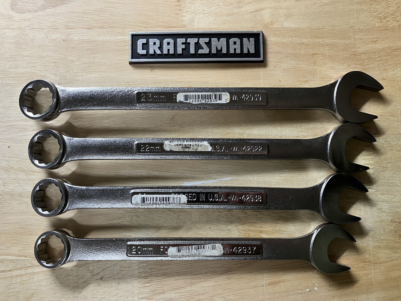 Vintage Craftsman Jumbo Metric Wrenches 4pc 2023mm USA With Original