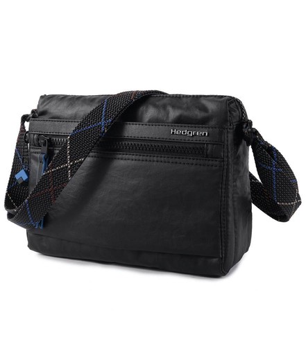 Hedgren Crossbody Bag with RFID Pocket Creased Black Messenger Shoulder Bags - Picture 2 of 7