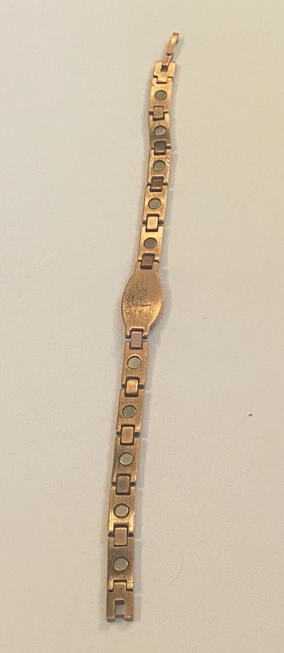 Signed Copper Panel Link Cross Design Therapy Bra… - image 20