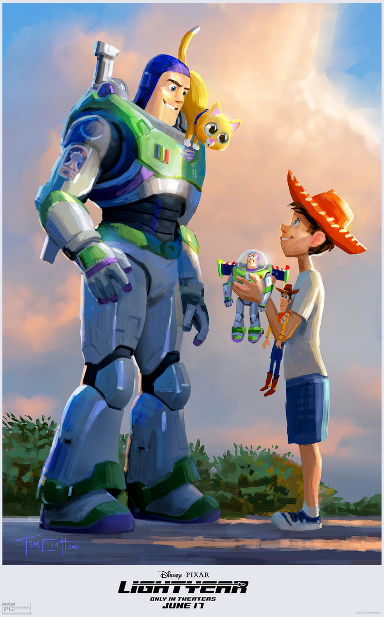 2022 Disney Pixar Lightyear Movie Poster 11x17 Chris Evans Buzz