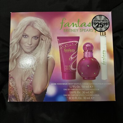 Britney Spears FANTASY GIFT SET W/(2) Perfume Sprays & Body Soufflee- NIB