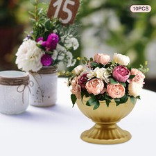 Accent Decor 10* Metal Vases - Bright Golden Modern Metal Centerpiece 3*2.6inch