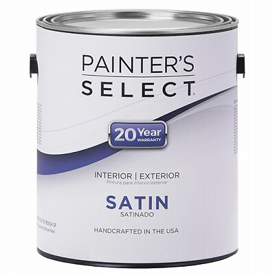 Painter's Select CPSSD-GL Interior/Exterior Paint, Deep Base Latex Satin, 1