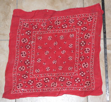 Vintage BANDANA Red Geometric Wamcraft 14193 COTTON Handkerchief Color FAST